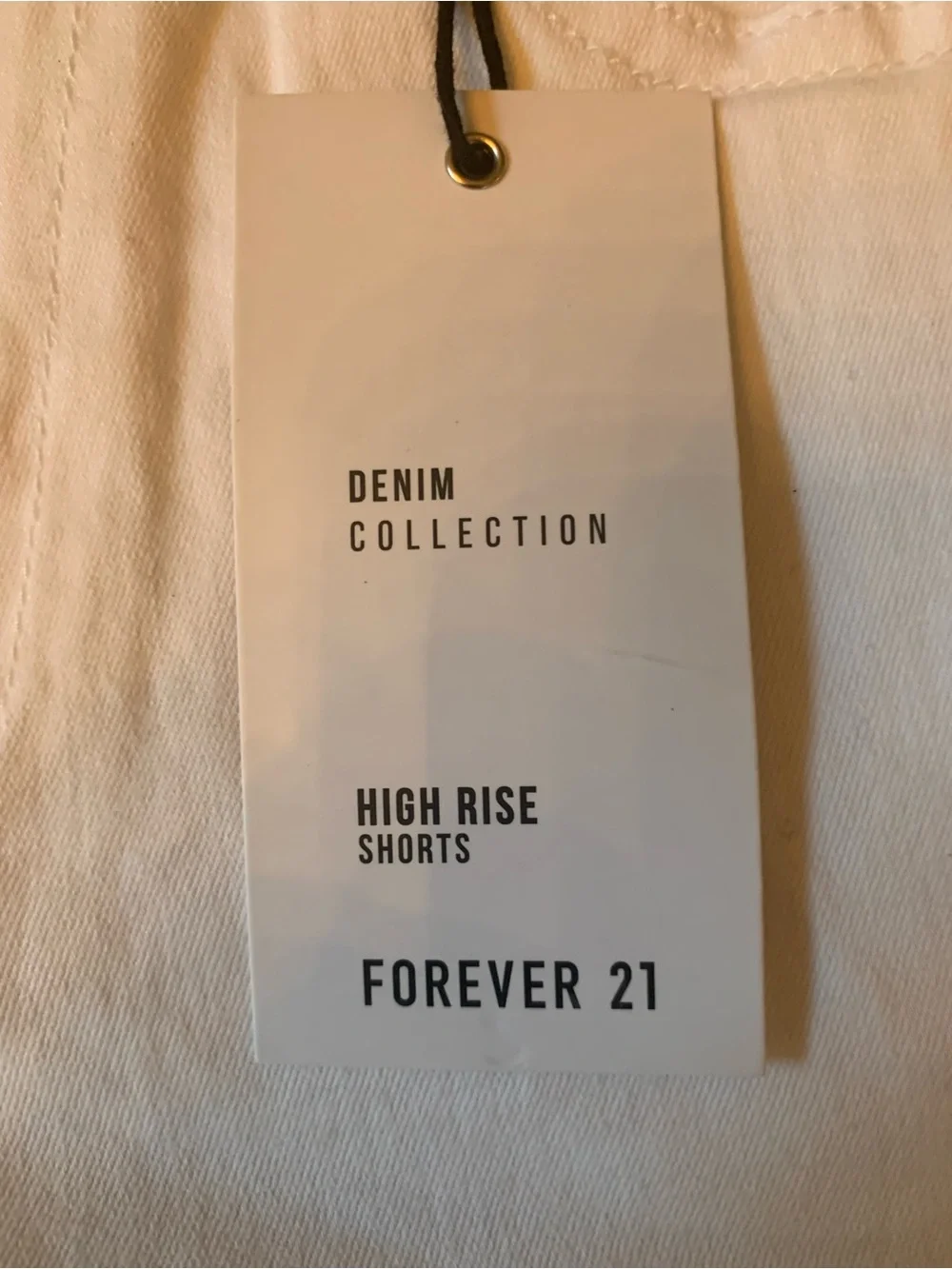 Forever 21 White High-Waist Cuffed Denim Shorts
